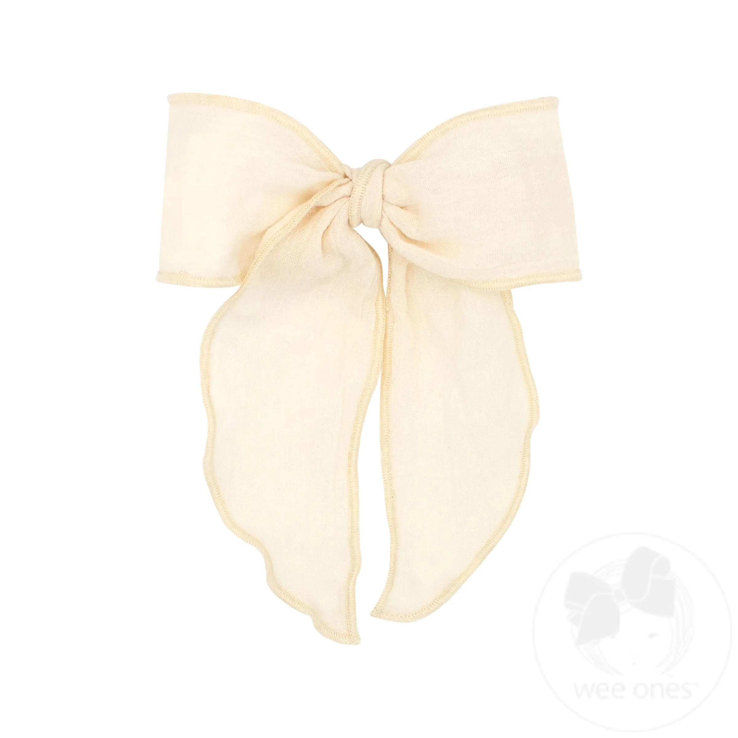Medium Cotton Gauze Bowtie with Twisted Wrap and Whimsy Tails